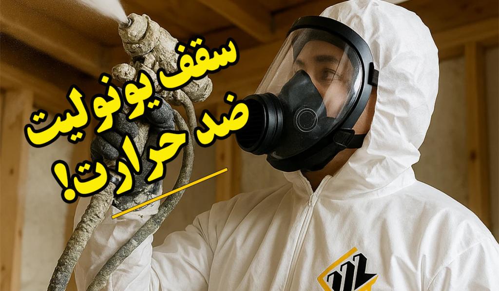 عایق حرارتی سقف یونولیت بصورت فوم پاششی